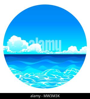 Vector Sea Background in circle Stock Vector