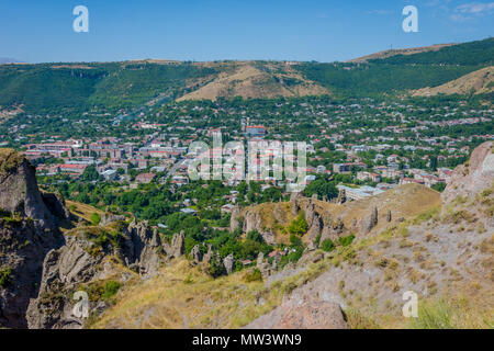 Old Goris town, Armenia with the unique stone formations Stock Photo