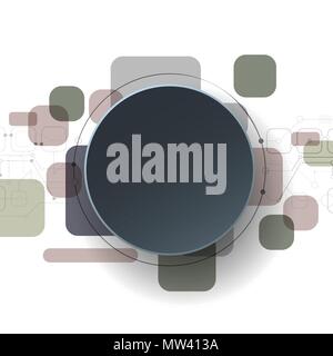 Vector  illustration abstract futuristic, circuit board on light gray background, Modern hi-tech digital technology concept. Blank black 3d paper circ Stock Vector