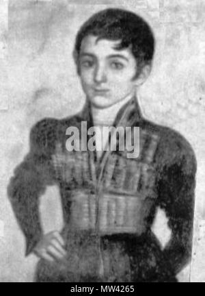 . English: King Erekle II of Georgia in childhood . 19th century. Unknown 192 Erekle II of Georgia (childhood portrait) Stock Photo