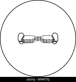 Gyroboard black icon in circle outline vector I isolated Stock Vector