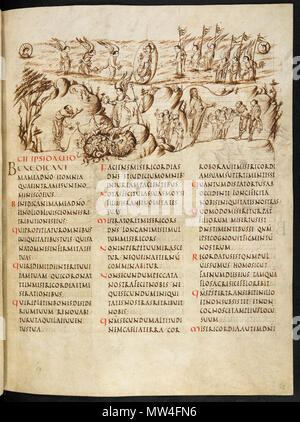 . English: Utrecht Psalter, Utrecht University Library . circa 800. Unknown monks c. 800 623 Utrecht124 Stock Photo