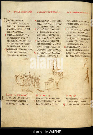 . English: Utrecht Psalter, Utrecht University Library . circa 800. Unknown monks c. 800 623 Utrecht Ps63 Stock Photo