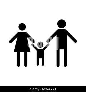 Family icon on white background, isolated on white background-Vector iconic design. Stock Vector