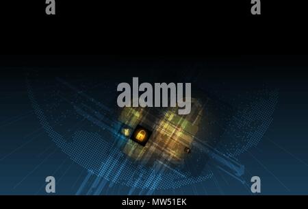 Technology security concept. Modern safety digital background. Protection system Stock Vector