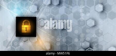 Technology security concept. Modern safety digital background. Protection system Stock Vector