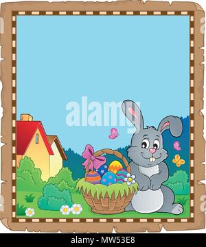 Parchment with Easter bunny topic 6 - eps10 vector illustration Stock ...