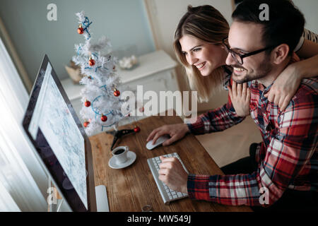 Young attractive designers working on project together Stock Photo