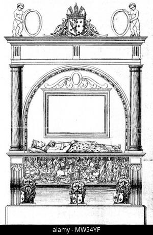 . Français : Tombeau de Louis le Pieux édifié par Henri II et intégrant le sarcophage originel. 31 January 2015, 09:21:12. Th. Le Puillon de Boblaye 610 Tombeau Louis le Pieux Stock Photo