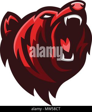 Animal vector illustration of an angry grizzly bear. The wildlife predator. Stock Vector