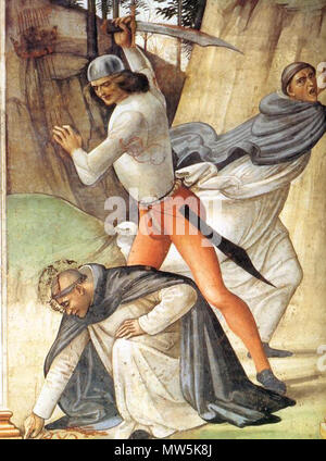 . English: Martyrdom of St Peter Martyr . between 1485 and 1490. Domenico Ghirlandaio 166 Domenico Ghirlandaio - Martyrdom of St Peter Martyr WGA Stock Photo