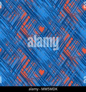 Vector grunge scribble strokes seamless pattern. Stock Vector