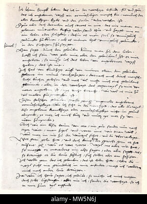 . English: The first page of the author's confession („Bekenntnis“). Staatsarchiv Nürnberg, S I, L 78, Nr. 14. Deutsch: Die erste Seite des „Bekenntnisses“. Staatsarchiv Nürnberg, S I, L 78, Nr. 14. January 1525. Hans Denck 265 Hans Denck, Bekenntnis Stock Photo