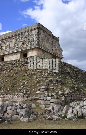 The Governor's Palace - Uxmal - Ancient Mayan City on the Yucatan Peninsula Stock Photo