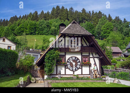 First world largest cuckoo clock at Schonach village, Black Forest, Baden-Wuerttemberg, Germany, Europe Stock Photo