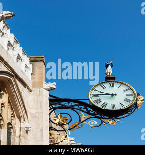 The 'Little Admiral' clock standing out above Coney Street, York, UK Stock Photo