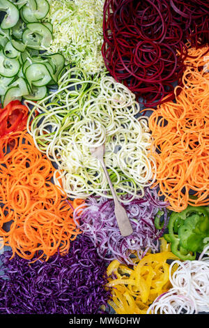 Spiralized Vegetables Pattern Stock Photo