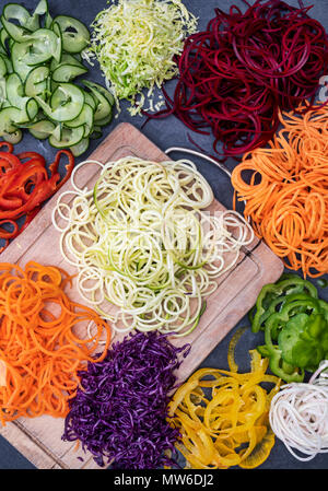 Spiralized Vegetables Pattern Stock Photo