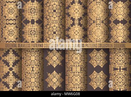 Golden Arabesque Patterns Stock Vector