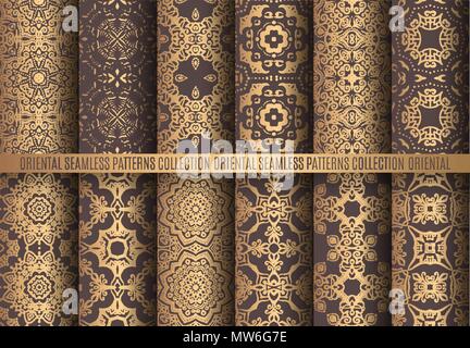 Golden Arabesque Patterns Stock Vector