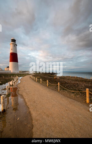 Turbulent late spring skies over Portland Bill Stock Photo