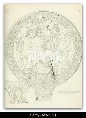 . Deutsch: Illustration aus 'Monumenti etruschi o di etrusco nome ... Band II', Apendix, p 10 668 INGHIRAMI(1821) Bronzi etruschi - T 10 Stock Photo