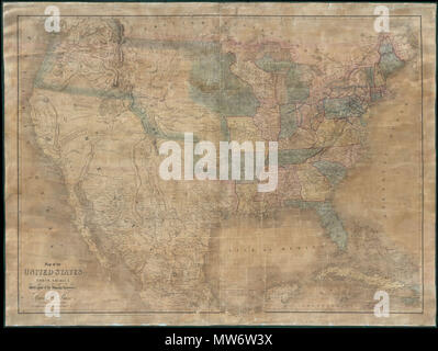 The 1839 Burr Wall Map of the United States is a rare historical map ...