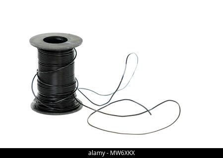 Electric Wires / Cables. Multicolored computer cable isolated on white background Stock Photo