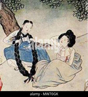 . 한국어: 단오풍정 (端午風情) '혜원풍속도첩 (蕙園風俗圖帖)' 중에서, 서울 성북구 간송미술관 소장 English: “A ...