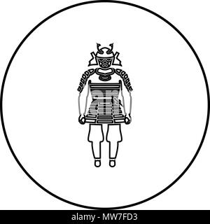 Samurai Japan warrior icon in circle outline vector I image Stock Vector