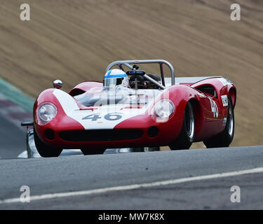 Mike Whitaker, Lola T70 Mk2 Spyder, FIA, Masters Historic Sports Cars, sports cars, Le Mans Cars, Masters Historic Festival, Brands Hatch, May 2018. B Stock Photo