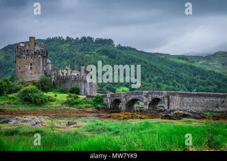 View to Eilean Donan Castle in Scotland Stock Photo