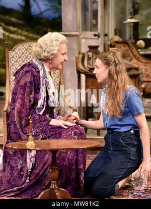 Penelope Keith (left, playing Mrs St Maugham) and Emma Curtis (playing