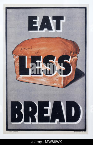 A British first world war poster ecouraging people not waste bread Stock Photo