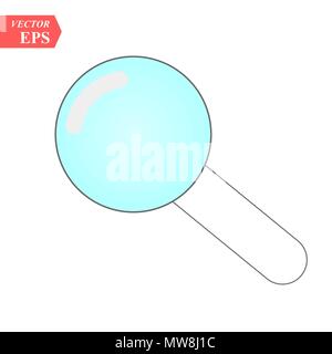 Magnifying glass or search icon, flat vector graphic on isolated background. Stock Vector