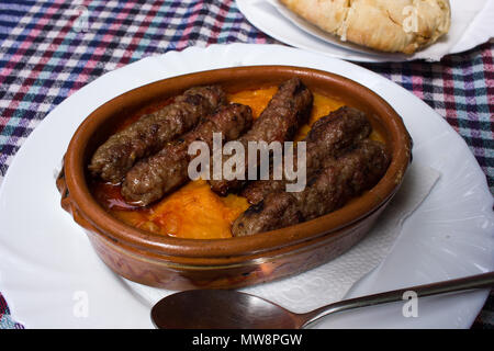 Kebab and beans, Skopje Stock Photo