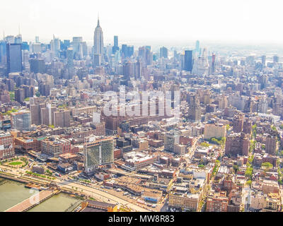 Manhattan, New York city, United States - 1st May, 2008: cityscape of NYC from the Top of the Rock at Rockefeller center with Empire State Building. Stock Photo