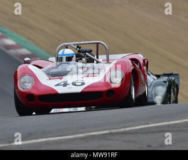 Mike Whitaker, Lola T70 Mk2 Spyder, FIA, Masters Historic Sports Cars, sports cars, Le Mans Cars, Masters Historic Festival, Brands Hatch, May 2018. B Stock Photo