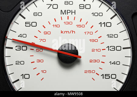 speedometer at 35 MPH Stock Photo