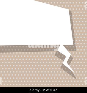 White dialog empty cloud for comic text. Colored announced speech balloon comics book sketch explosion. Retro hand drawn blank template funny speech b Stock Vector
