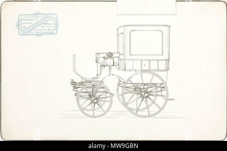 . Drawing of a design for a horse-drawn carriage produced by the coachbuilders Hooper & Co. The firm was established in 1807 in Haymarket, London, were awarded their first Royal patronage in 1830, and gained a reputation for unrivalled quality and craftsmanship. In the 20th century they switched to building coachwork for motor cars, and are probably best known for their asociation with Rolls-Royce Ltd . 19th century. Unattributed 115 Carriage, 1850-1870 (2) Stock Photo