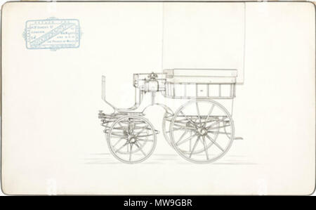 . Drawing of a design for a horse-drawn carriage produced by the coachbuilders Hooper & Co. The firm was established in 1807 in Haymarket, London, were awarded their first Royal patronage in 1830, and gained a reputation for unrivalled quality and craftsmanship. In the 20th century they switched to building coachwork for motor cars, and are probably best known for their asociation with Rolls-Royce Ltd . 19th century. Unattributed 115 Carriage, 1850-1870 Stock Photo