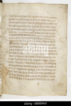 . English: Codex Cyprius, 9th century manuscript of the New Testament in Greek, 017 (Gregory-Aland) . 9th century. Unknown 135 Codex Cyprius F59 Stock Photo