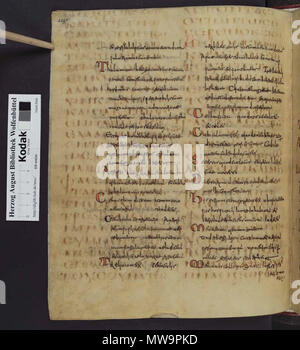 . English Codex Guelferbytanus A, a palipmsest, the lower text is from