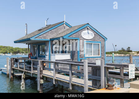 The harbormaster's shack on the marina in Oak Bluffs harbor in Oak ...