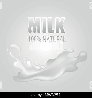 Nature Milk Product Logo Cool Vector Design Template On grey Background Stock Vector