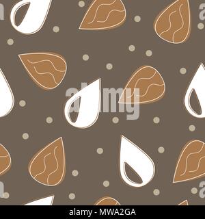 Almond milk - vector set of design elements and pattern for packaging background Stock Vector