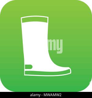 Rubber boots icon digital green Stock Vector