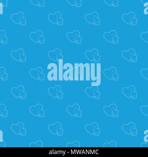 Heart touch pattern vector seamless blue Stock Vector