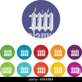 Cast-iron battery icons set vector color Stock Vector